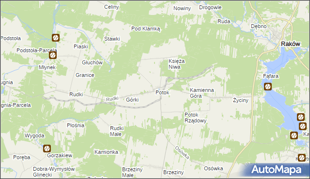 mapa Potok gmina Szydłów, Potok gmina Szydłów na mapie Targeo
