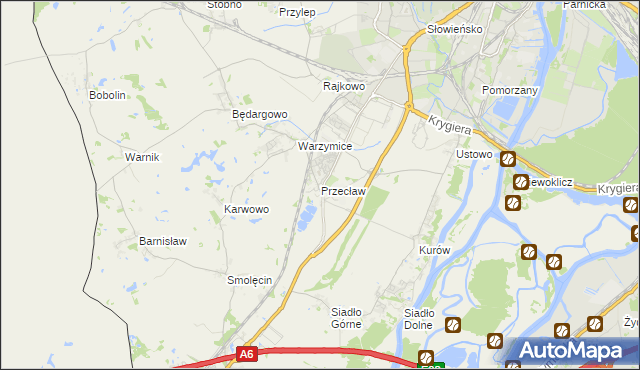 mapa Przecław gmina Kołbaskowo, Przecław gmina Kołbaskowo na mapie Targeo
