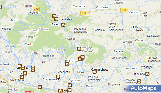 mapa Przeginia Narodowa, Przeginia Narodowa na mapie Targeo