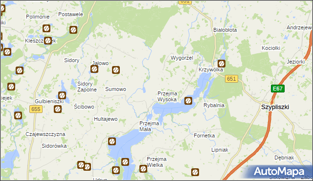 mapa Przejma Wysoka, Przejma Wysoka na mapie Targeo