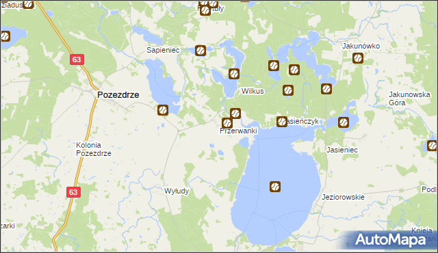 mapa Przerwanki, Przerwanki na mapie Targeo