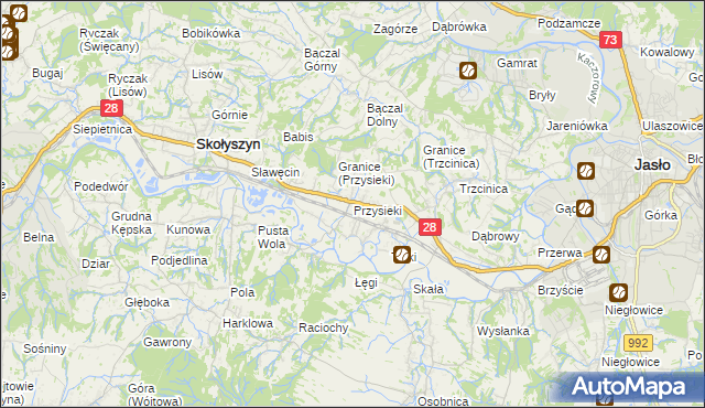 mapa Przysieki, Przysieki na mapie Targeo