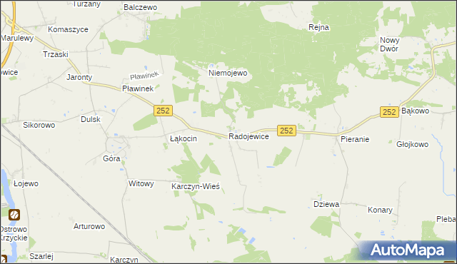 mapa Radojewice, Radojewice na mapie Targeo