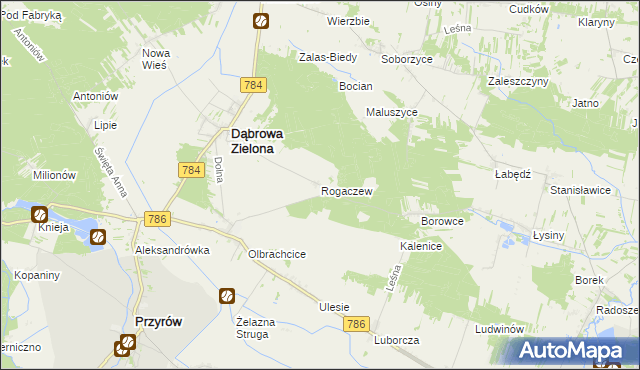 mapa Rogaczew, Rogaczew na mapie Targeo