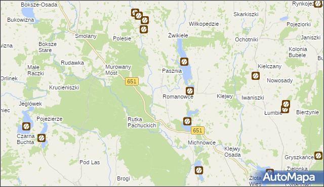 mapa Romanowce, Romanowce na mapie Targeo