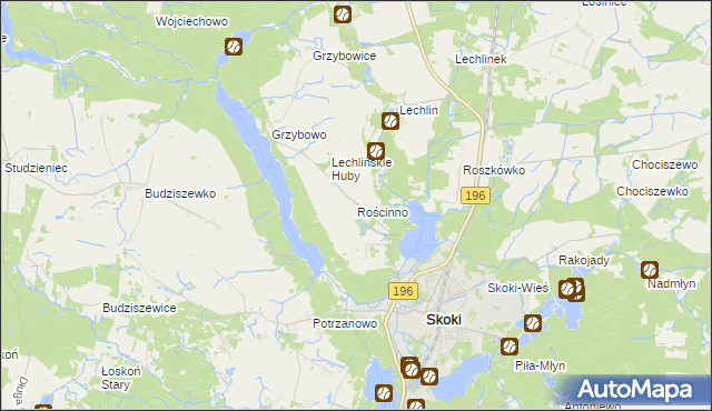 mapa Rościnno, Rościnno na mapie Targeo