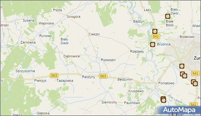 mapa Rozwozin, Rozwozin na mapie Targeo