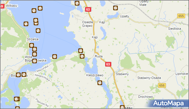 mapa Ruda gmina Miłki, Ruda gmina Miłki na mapie Targeo