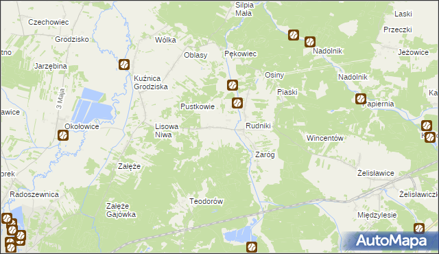 mapa Rudniki-Kolonia, Rudniki-Kolonia na mapie Targeo
