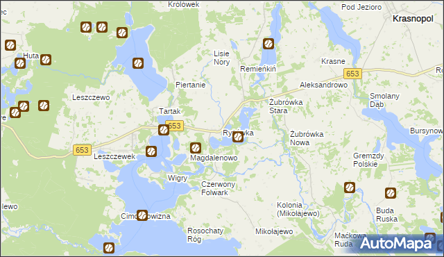 mapa Ryżówka, Ryżówka na mapie Targeo