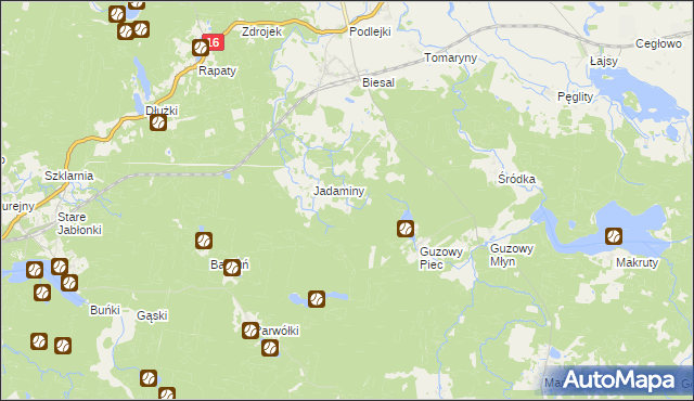 mapa Salminek, Salminek na mapie Targeo