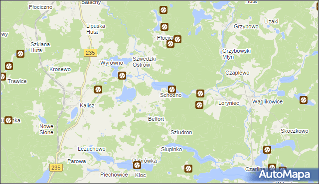 mapa Schodno, Schodno na mapie Targeo