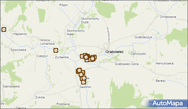 mapa Siedlisko gmina Grabowiec, Siedlisko gmina Grabowiec na mapie Targeo