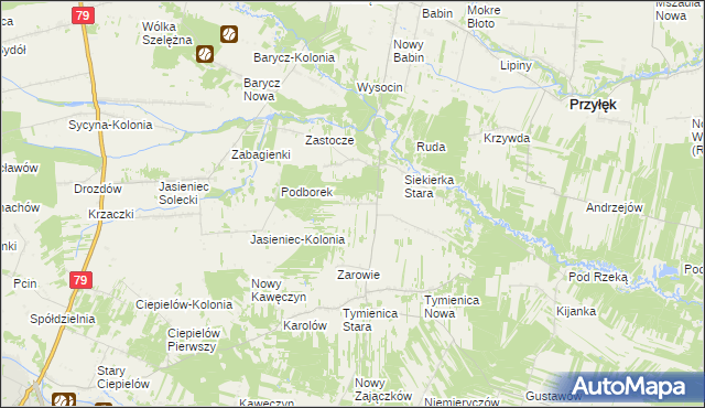 mapa Siekierka Nowa, Siekierka Nowa na mapie Targeo