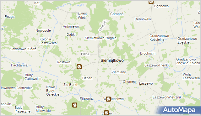 mapa Siemiątkowo powiat żuromiński, Siemiątkowo powiat żuromiński na mapie Targeo