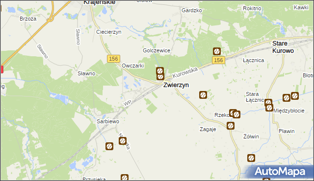 mapa Sierosławice gmina Zwierzyn, Sierosławice gmina Zwierzyn na mapie Targeo