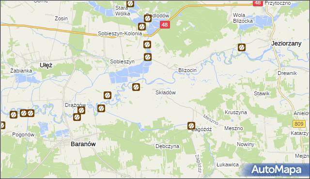 mapa Składów, Składów na mapie Targeo