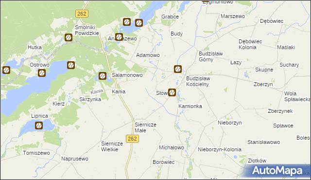 mapa Słowiki gmina Kleczew, Słowiki gmina Kleczew na mapie Targeo