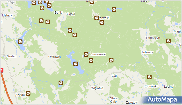 mapa Smolanek, Smolanek na mapie Targeo