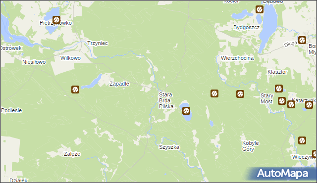 mapa Stara Brda Pilska, Stara Brda Pilska na mapie Targeo