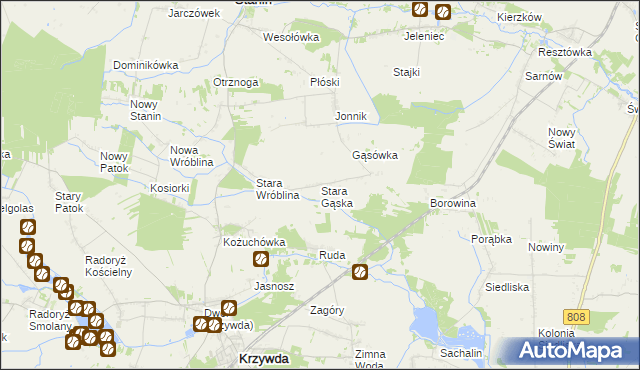 mapa Stara Gąska, Stara Gąska na mapie Targeo