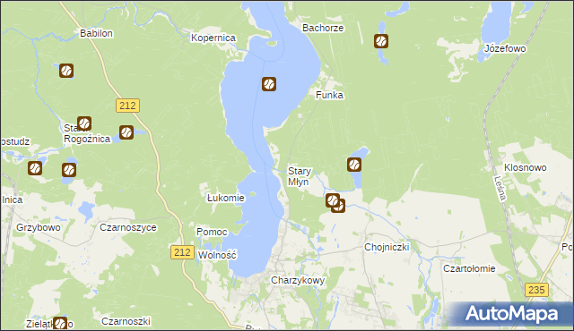 mapa Stary Młyn gmina Chojnice, Stary Młyn gmina Chojnice na mapie Targeo