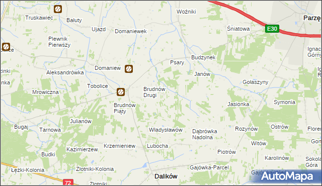 mapa Stefanów gmina Dalików, Stefanów gmina Dalików na mapie Targeo