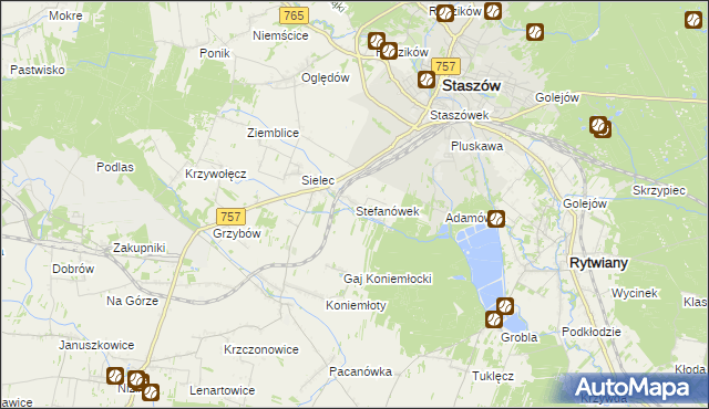 mapa Stefanówek, Stefanówek na mapie Targeo