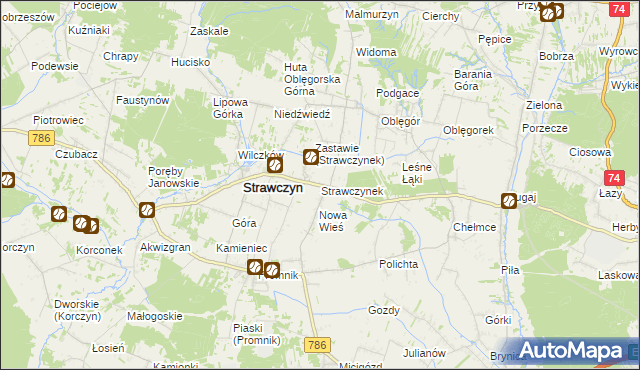 mapa Strawczynek, Strawczynek na mapie Targeo