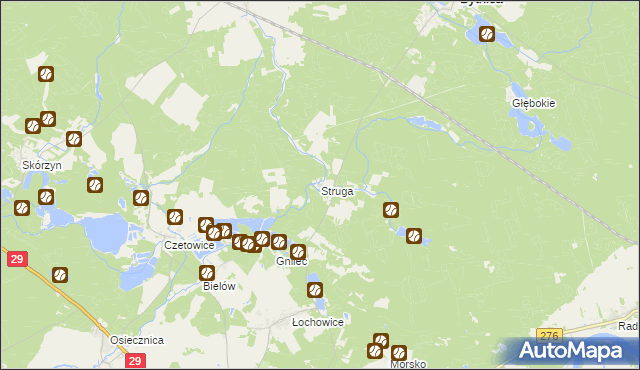mapa Struga gmina Bytnica, Struga gmina Bytnica na mapie Targeo