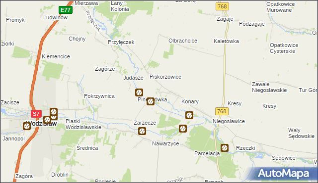 mapa Strzeszkowice, Strzeszkowice na mapie Targeo