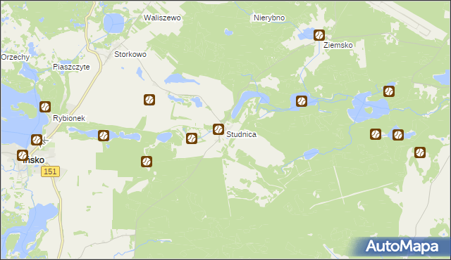 mapa Studnica gmina Ińsko, Studnica gmina Ińsko na mapie Targeo