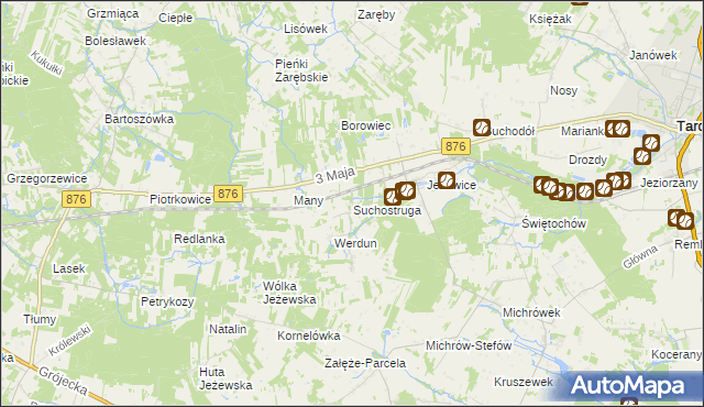 mapa Suchostruga, Suchostruga na mapie Targeo
