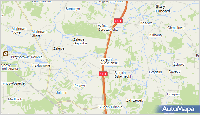 mapa Sulęcin Włościański, Sulęcin Włościański na mapie Targeo