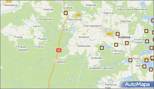 mapa Świebodów, Świebodów na mapie Targeo