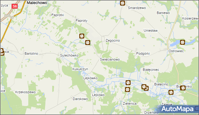 mapa Święcianowo, Święcianowo na mapie Targeo