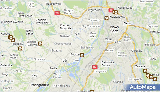 mapa Świniarsko, Świniarsko na mapie Targeo