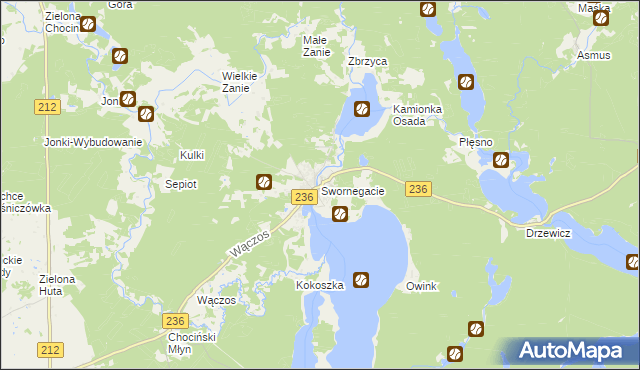 mapa Swornegacie, Swornegacie na mapie Targeo