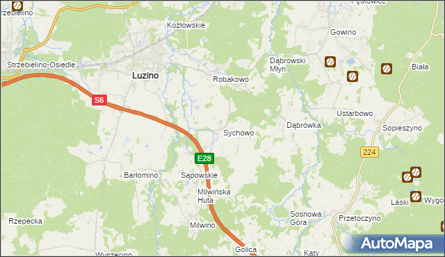 mapa Sychowo, Sychowo na mapie Targeo