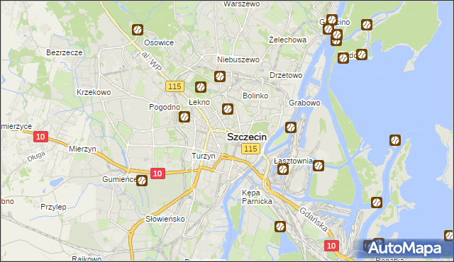 mapa Szczecina, Szczecin na mapie Targeo