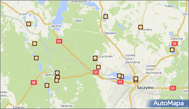 mapa Szczycionek, Szczycionek na mapie Targeo