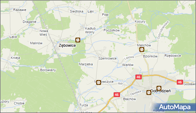 mapa Szemrowice, Szemrowice na mapie Targeo