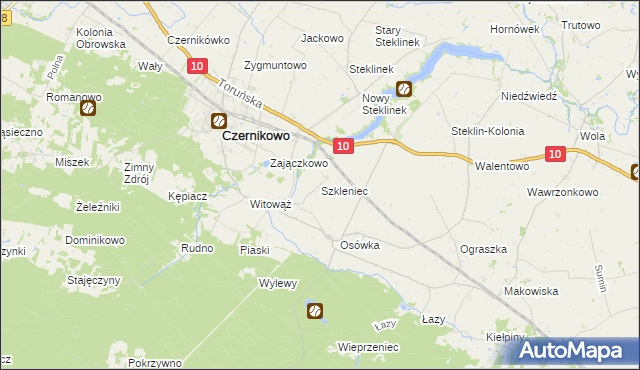 mapa Szkleniec gmina Czernikowo, Szkleniec gmina Czernikowo na mapie Targeo