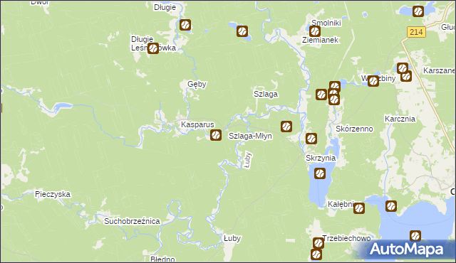 mapa Szlaga-Młyn, Szlaga-Młyn na mapie Targeo