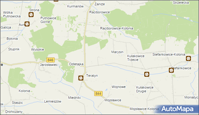 mapa Teratyn-Kolonia, Teratyn-Kolonia na mapie Targeo