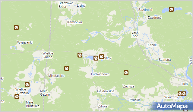 mapa Trzebciny, Trzebciny na mapie Targeo