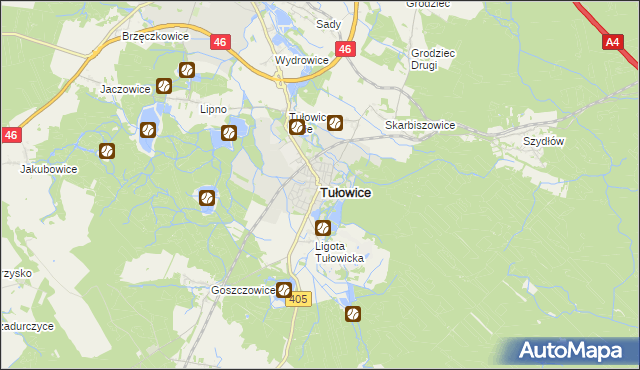 mapa Tułowice powiat opolski, Tułowice powiat opolski na mapie Targeo