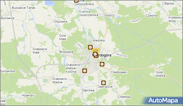 mapa Twardogóra, Twardogóra na mapie Targeo