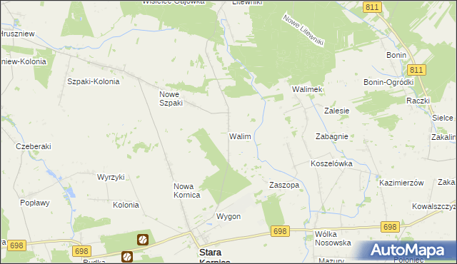 mapa Walim gmina Stara Kornica, Walim gmina Stara Kornica na mapie Targeo