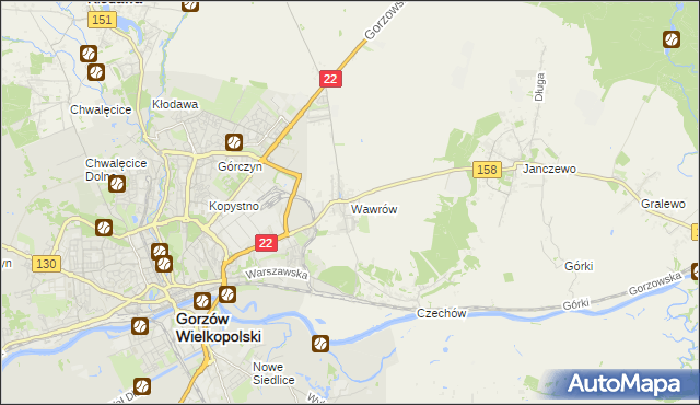 mapa Wawrów, Wawrów na mapie Targeo